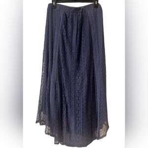 Hazel Maxi Skirt Blue Lace lined Size XL